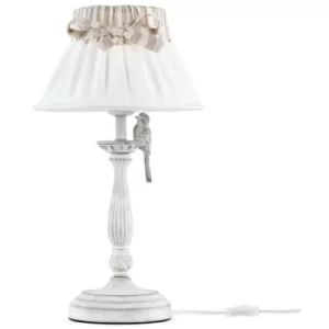 Bird Table Lamp White Antique, 1 Light, E27