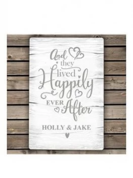 Personalised Happily Ever After Metal Sign