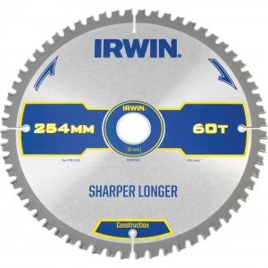 Irwin ATB Ultra Construction Circular Saw Blade 254mm 60T 30mm