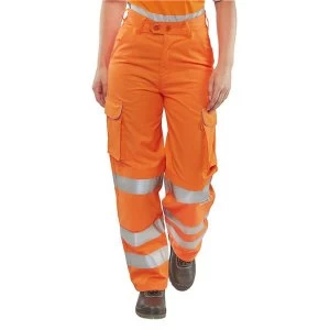 BSeen Rail Spec Trousers Ladies Teflon Hi Vis Reflective Orange 26 Ref