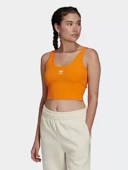 adidas Originals Adicolor Essentials Rib Tank Top, Orange, Size 8, Women