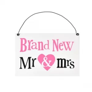 Brightside Brand New Mr & Mrs Hanging Plaque