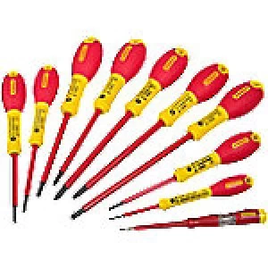 Stanley Fatmax VDE Insulated Pozidriv, Parallel, Flared Screwdriver Set 10 Pieces