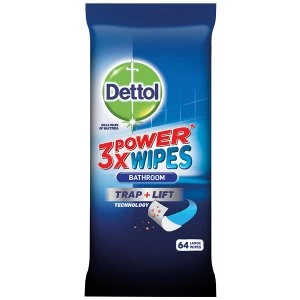 Dettol 3X Power Wipes Bathroom - Pack of 64