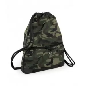 Athleisure Water Resistant Drawstring Sports Gymsac Bag (One Size) (Jungle Camo) - Bagbase