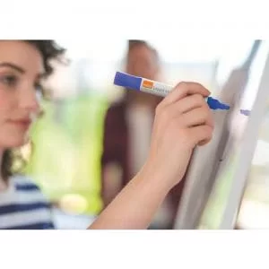 Nobo Liquid Ink Whiteboard Pens Chisel Tip 10 Pack Blue