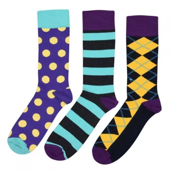 Happy Socks 3 Pack Socks - Purple