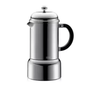 Bodum CHAMBORD Espresso Maker, Stove Top, 6 Cup, 0.35L, 12oz, Stainless Steel