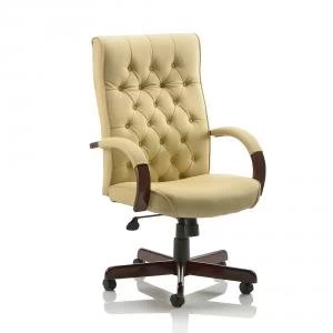Trexus Chesterfield Executive Chair With Arms Leather Cream Ref