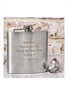Personalised Stainless Steel Hip flask, One Colour, Women