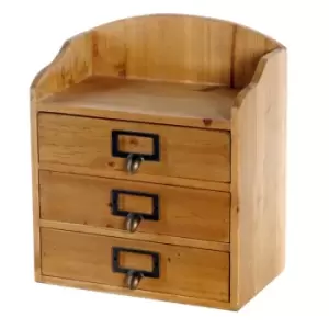 3 Drawers Rustic Wood Storage Organizer