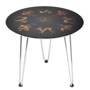 Decorsome x Fantastic Beasts Sun Print Wooden Side Table - Silver
