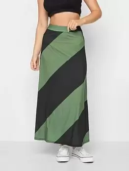 PixieGirl Petite Diagonal Stripe Maxi Skirt, Green, Size 8, Women