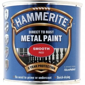 Hammerite Smooth Finish Metal Paint Red 250ml