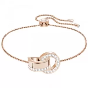 Ladies Swarovski Rose Gold Plated Hollow Interlink Slider Bracelet