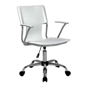 Nautilus Trento Slimline Leather Office Chair, White