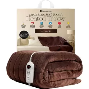 Homefront Electric Heated Throw / Over Blanket In Chocolate (160 X 120 Centimetres)