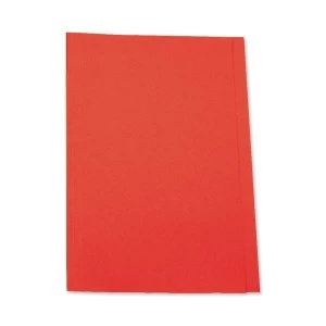 5 Star Foolscap Square Cut Folder Recycled Pre-punched 250gsm Red Pack of 100