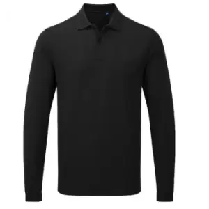 Premier Unisex Adult HeiQ Viroblock Long-Sleeved Polo Shirt (M) (Black)