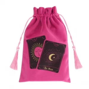 Tarot Cards Pink Drawstring Pouch