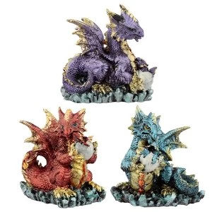 Mother and Hatching Baby Elements Dragon Figurine (1 Random Supplied)