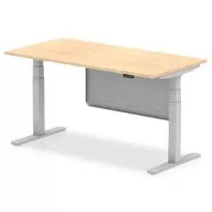 Air 1600 x 800mm Height Adjustable Desk Maple Top Silver Leg With