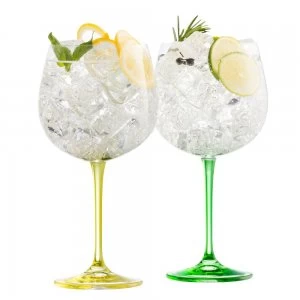Galway Crystal Lemon And Lime Gin Glass Pair