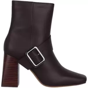 Biba Biba Leather Flare Heel Boot - Brown