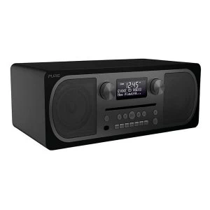 EVOKE CD6 BLACK DABFM Bluetooth CD Player Stereo All-in-One Music System with Remote Control in Bl