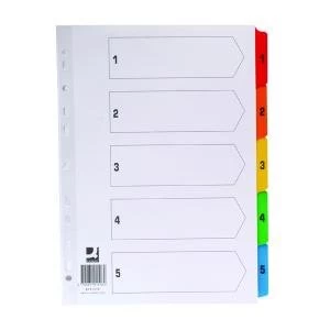 Q-Connect 1-5 Index Multi-punched Reinforced Board Multi-Colour
