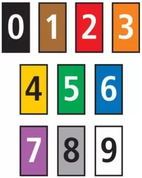 HellermannTyton WIC0 Cable Markers, Pre-printed "0 9", assorted colours, 2 2.8mm Dia. Range