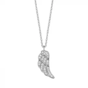 Angel Whisperer Silver Cubic Zirconia Angel Wing Necklace