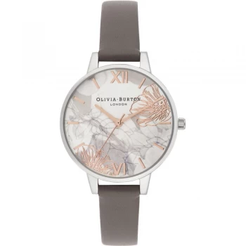 Abstract Florals London Grey & Silver Watch