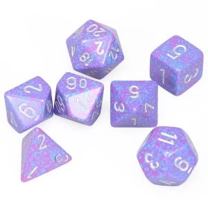 Chessex Speckled Poly 7 Dice Set: Silver Tetra