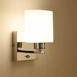 Bianco 1xE14 Wall Light, On/Off Switch, Polished Chrome, Oval Shade