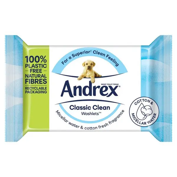 Andrex Classic Clean Washlets 36 Toilet Wipes