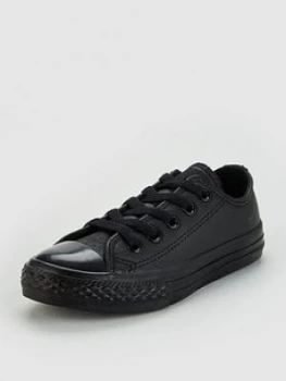 Converse Chuck Taylor All Star Leather Ox Children Shoes - Black, Size 12