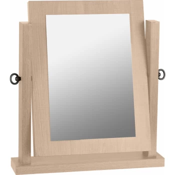 Lisbon Dressing Table Swivel Mirror in Light Oak Effect Veneer - Seconique