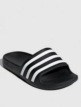 Adidas Adilette Aqua Sliders - Black/White, Size 5