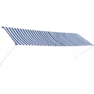 Retractable Awning 400x150cm Blue and White Vidaxl Blue