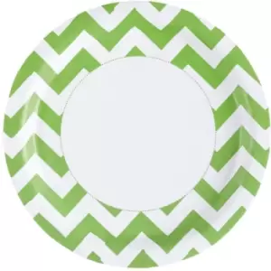 Chevron Paper Plates Kiwi Green (Pack Of 8)