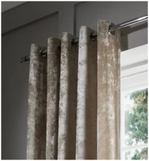 Catherine Lansfield Crushed Velvet Curtain 229x229cm Natural