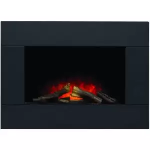 Adam - Carina Electric Wall Mounted Fire with Logs & Remote Control in Black, 32 Inch