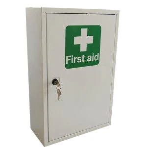 Click Medical Single Door Metal First Aid Cabinet 460x300x140mm White