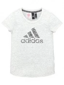 Boys, adidas Girls Badge of Sport T-Shirt - White, Size 13-14 Years