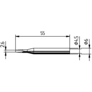 Ersa 0162KD Soldering tip Chisel-shaped, straight Tip size 2.60 mm Content