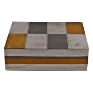 Abstract Design Resin Large Trinket Box, Design Rectagonal