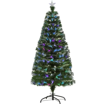 5FT Multicoloured Artificial Christmas Tree w/ Pre-Lit Modes Metal Stand - Homcom