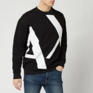 Armani Exchange Board Logo Crew Sweatshirt Black Size XL Men