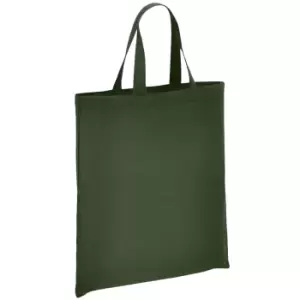Brand Lab Organic Cotton Short Handle Shopper Bag (One Size) (Forest Green)